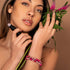 Jaspe océanique fuchsia | Bronze à canon | Bracelet Diffuseur Pierre de Lave